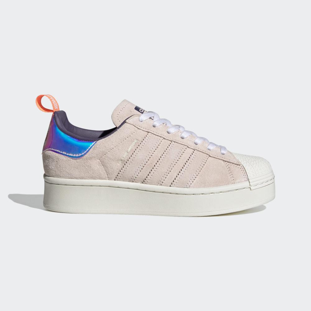 Adidas Women's Superstar Bold Girls Are Awesome Originals Shoes White/Coral/Pink Ireland FW8084